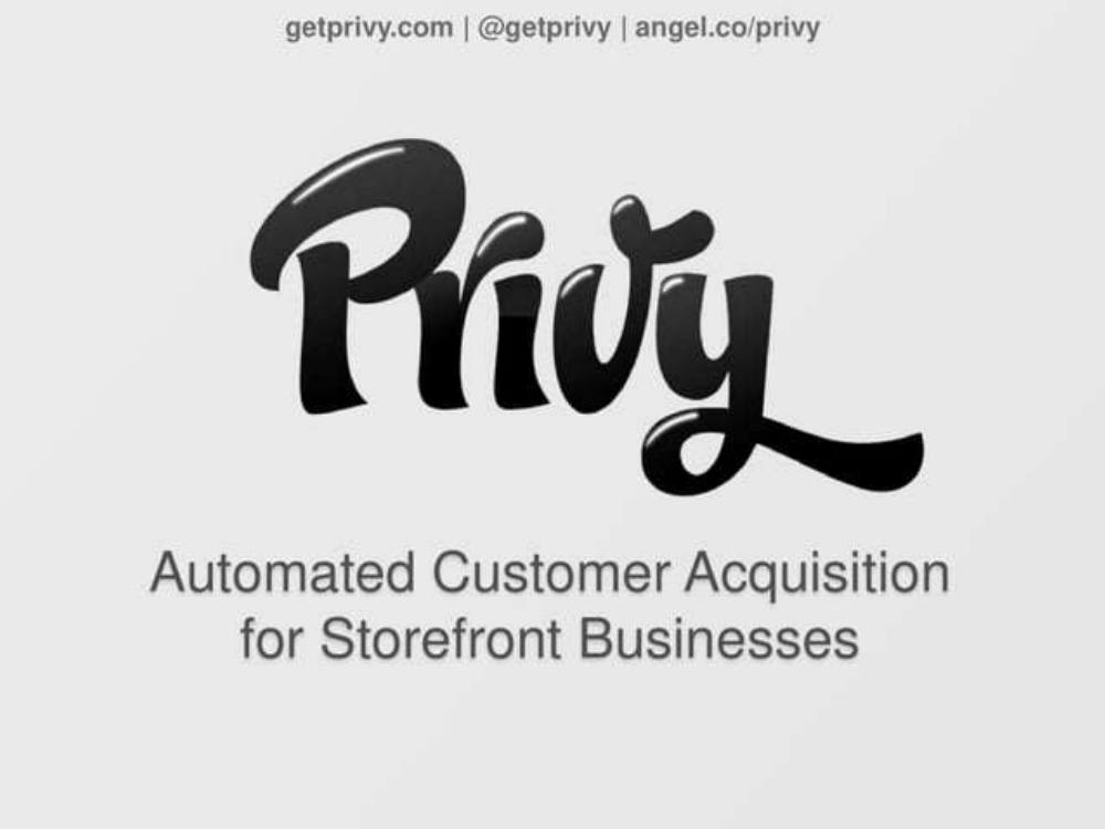 Privy pitch deck, cover slide