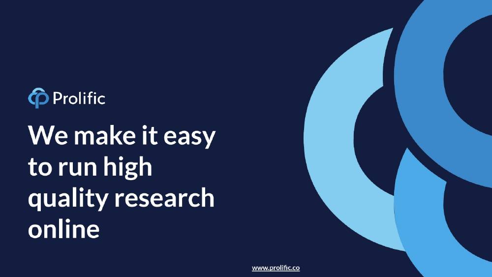 Prolific pitch deck, cover slide
