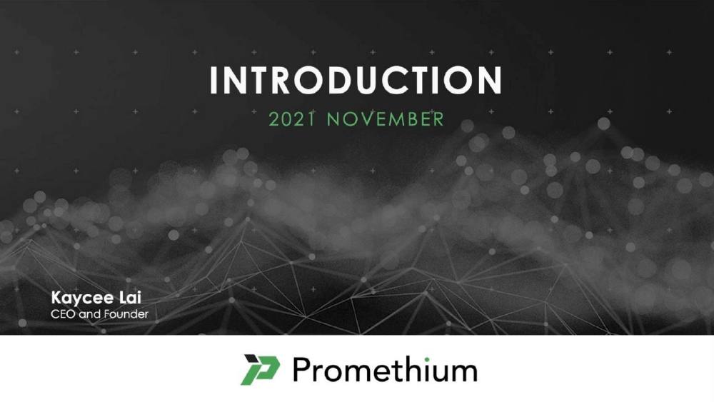 Promethium pitch deck, cover slide