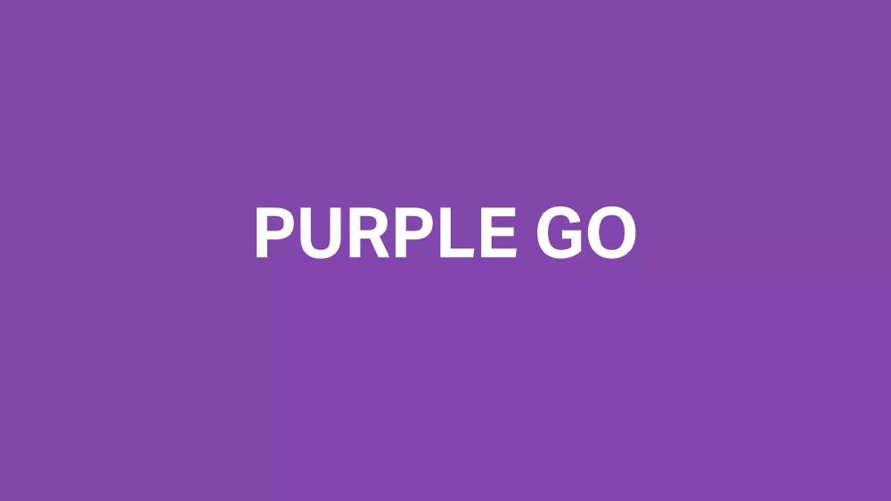 PurpleGo pitch deck, cover slide