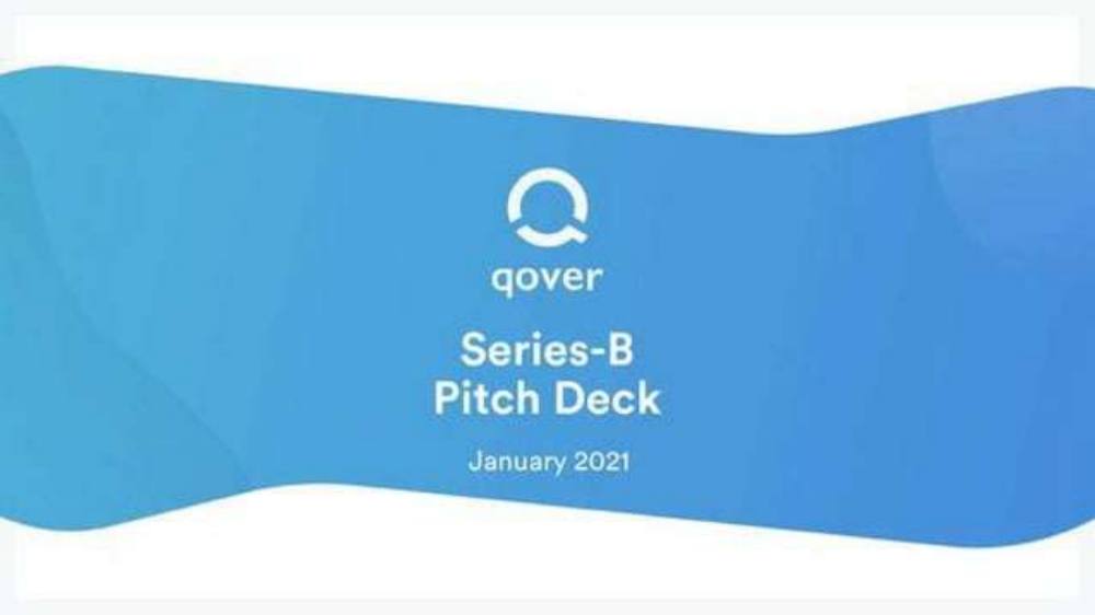 Qover pitch deck, cover slide