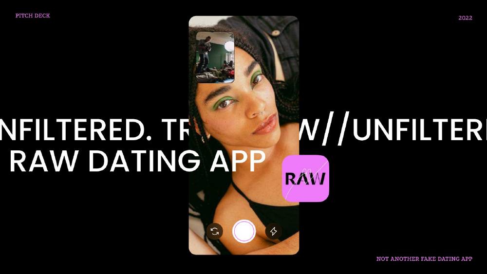 RAW Dating App pitch deck, cover slide
