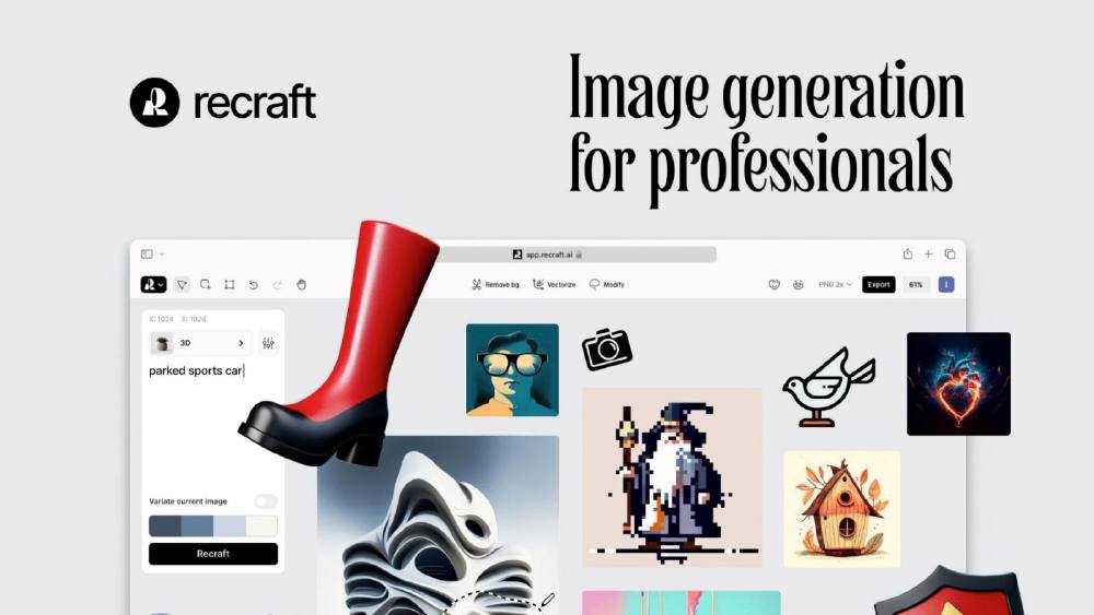 Recraft pitch deck, cover slide