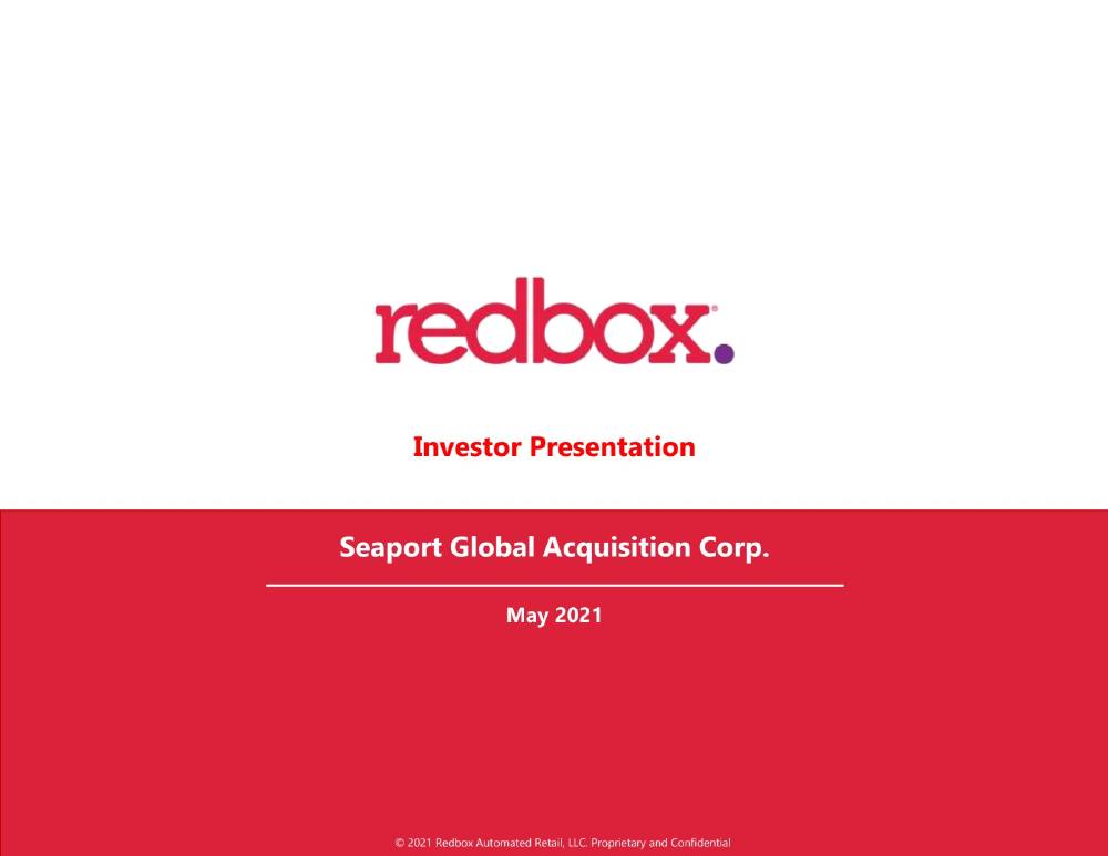 Redbox SPAC pitch deck, cover slide
