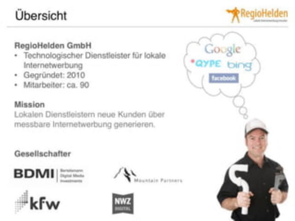 RegionHelden pitch deck, cover slide