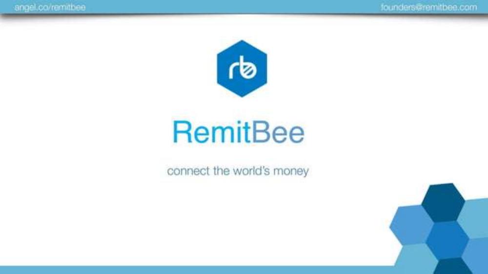 Remitbee pitch deck, cover slide