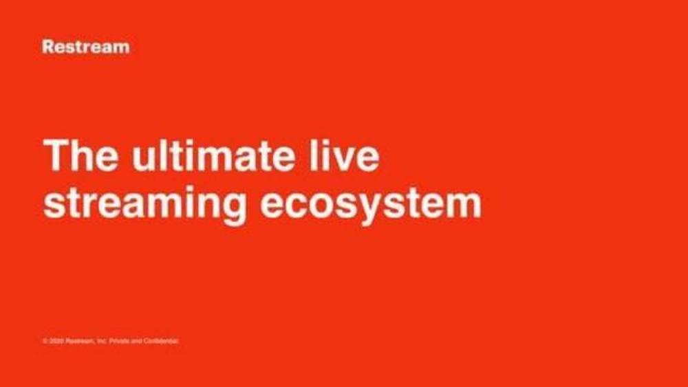 Restream pitch deck, cover slide