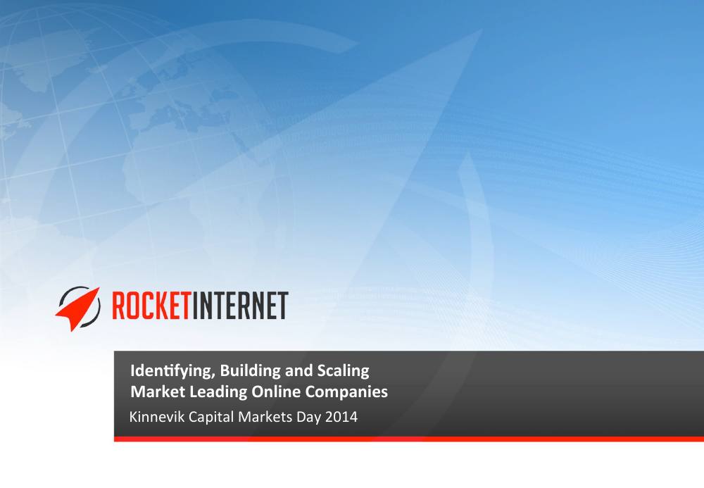 Rocket Internet pitch deck, cover slide