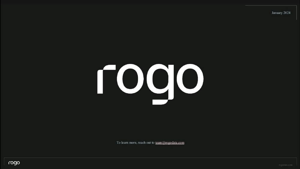 Rogo pitch deck, cover slide