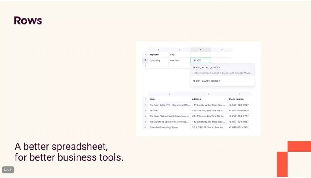 Rows pitch deck, cover slide