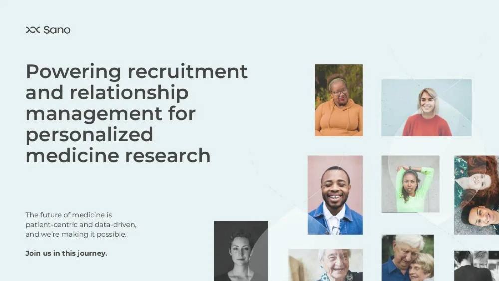 Sano Genetics pitch deck, cover slide