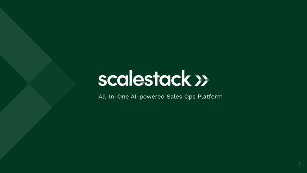 Scalestack pitch deck, cover slide