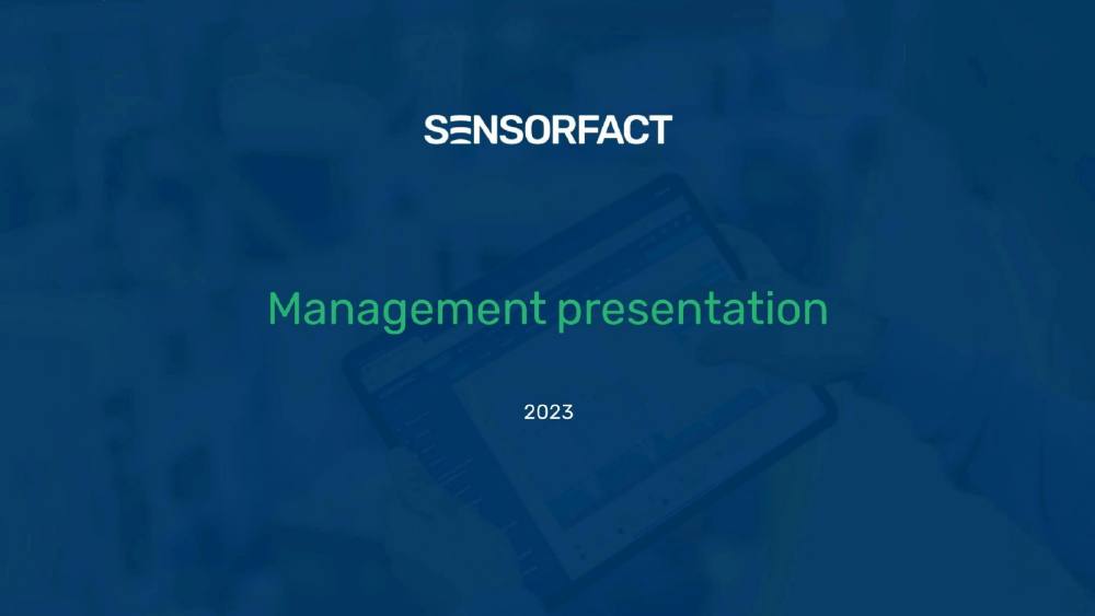 Sensorfact pitch deck, cover slide