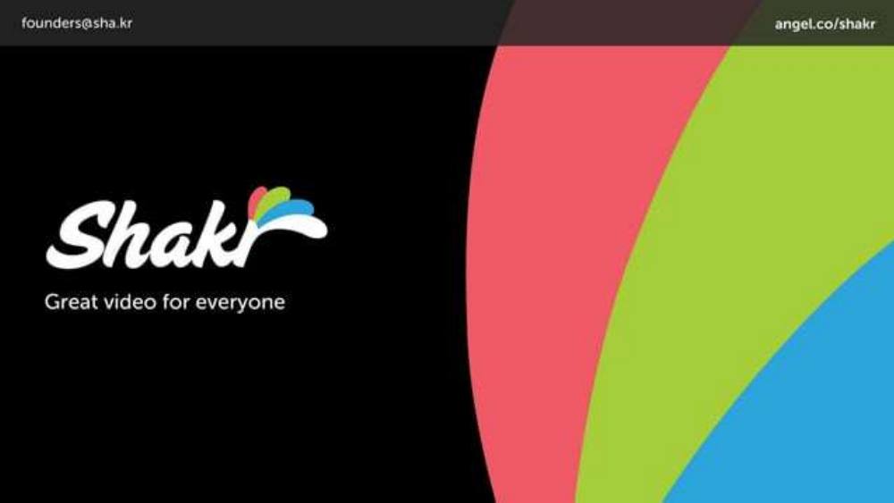 Shakr pitch deck, cover slide