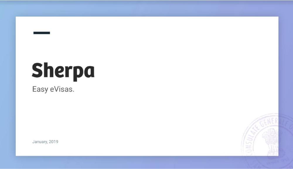 Sherpa pitch deck, cover slide