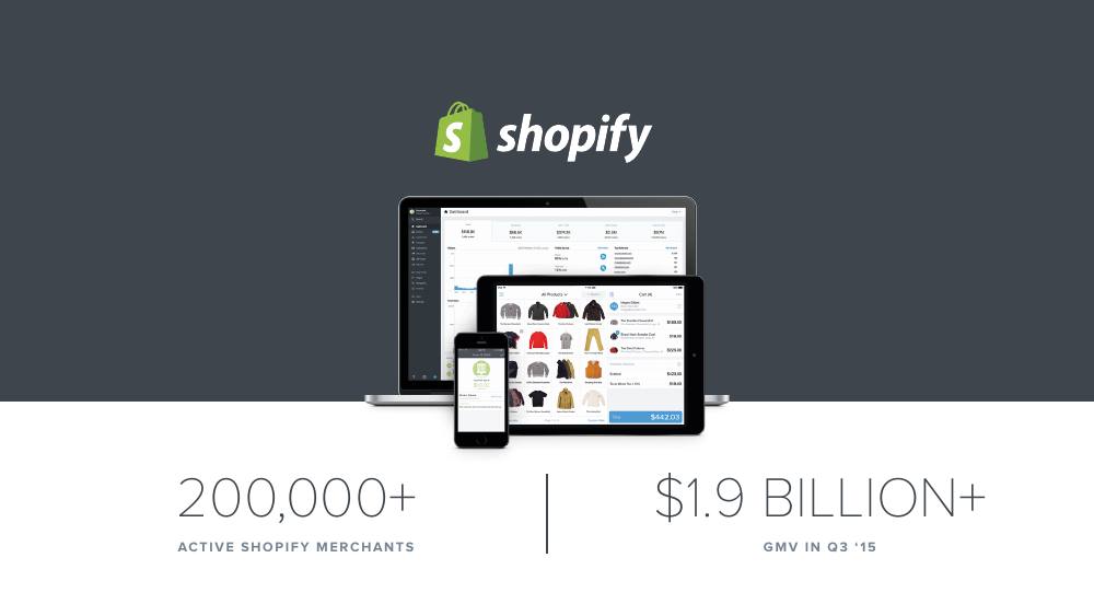 Shopify pitch deck, cover slide