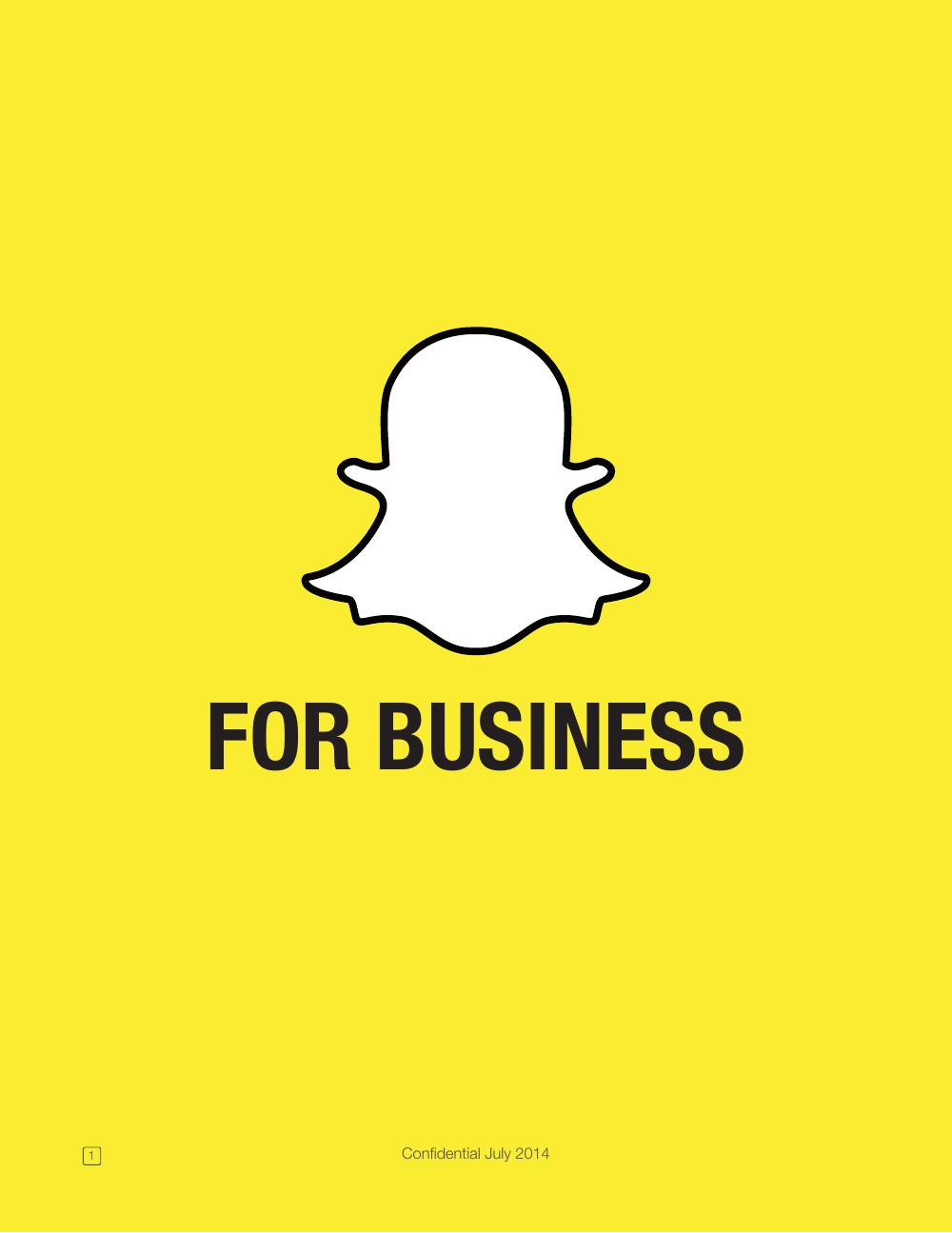 Snapchat pitch deck, cover slide