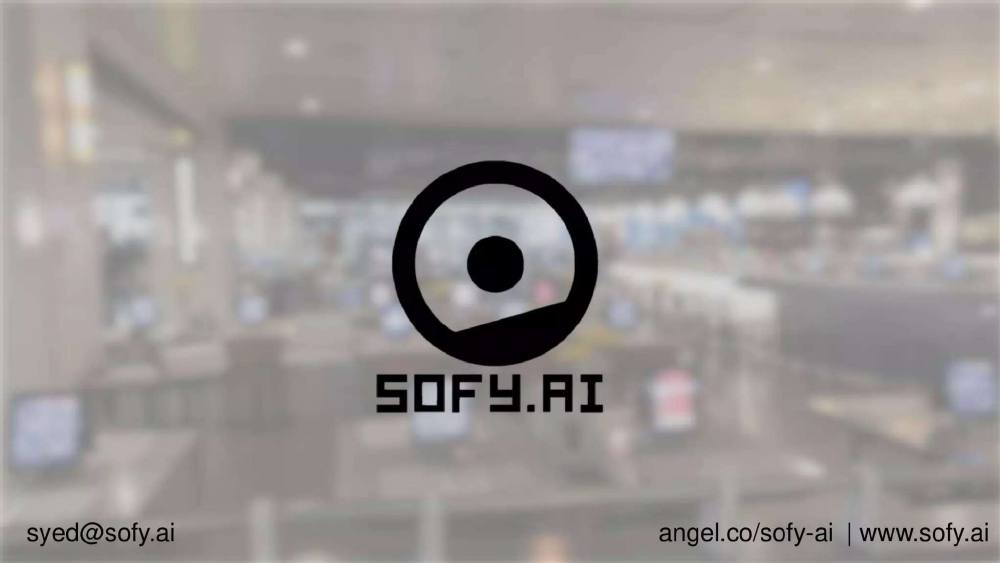 sofyAI pitch deck, cover slide
