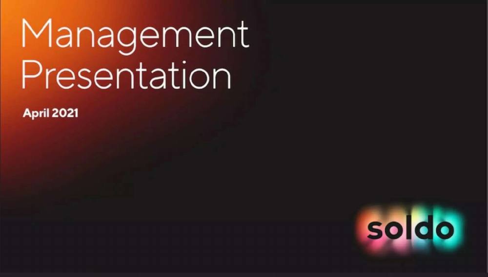 Soldo pitch deck, cover slide