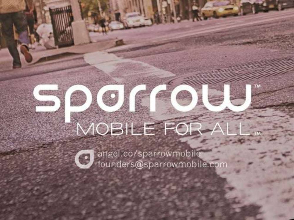 Sparrow pitch deck, cover slide