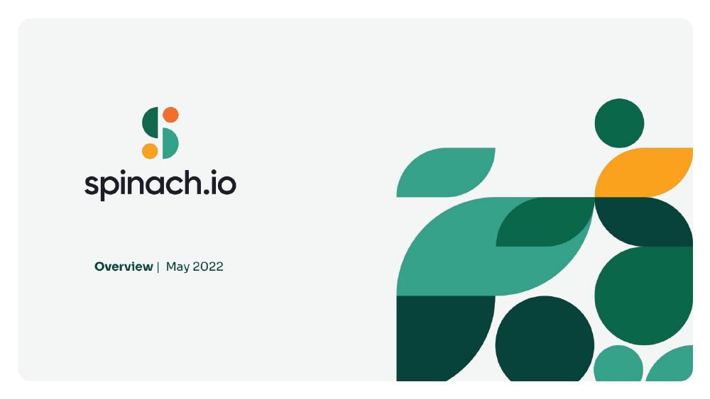 Spinach pitch deck, cover slide