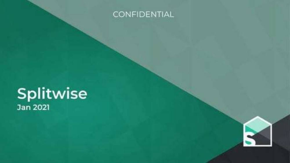 Splitwise pitch deck, cover slide