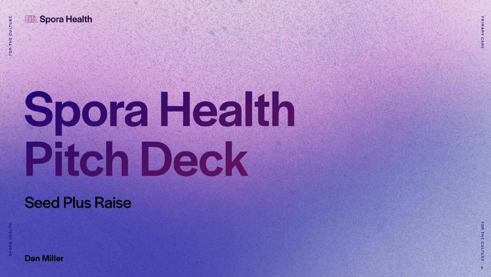 Spora Health pitch deck, cover slide