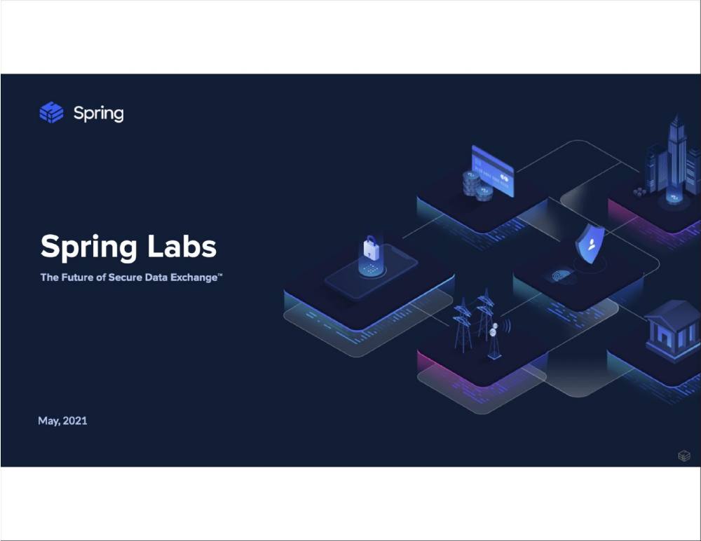 Spring Labs pitch deck, cover slide