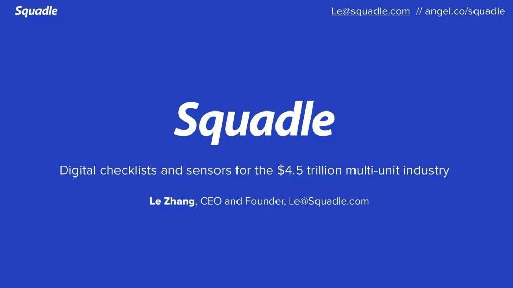 Squadle pitch deck, cover slide