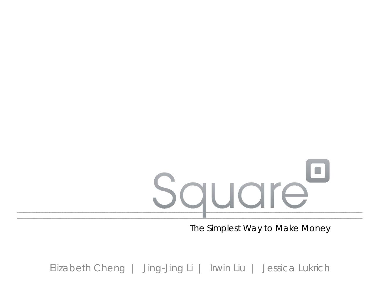 Square pitch deck, cover slide