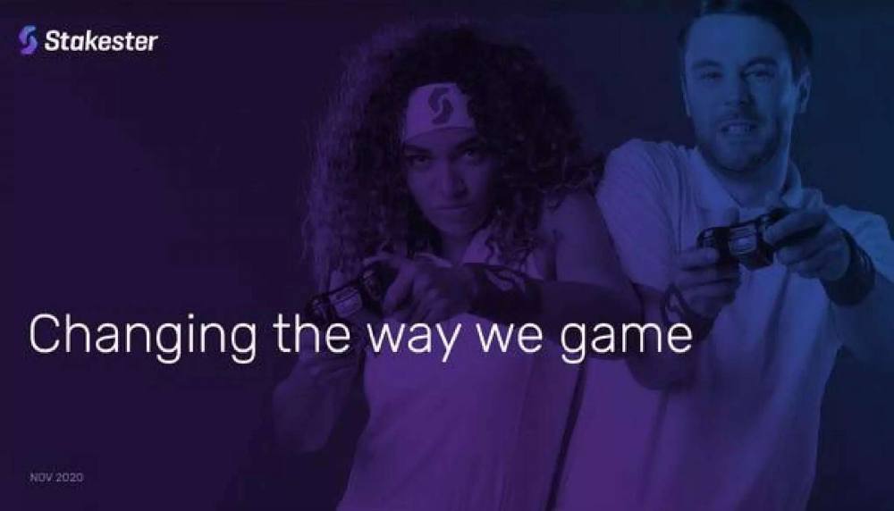 Stakester pitch deck, cover slide