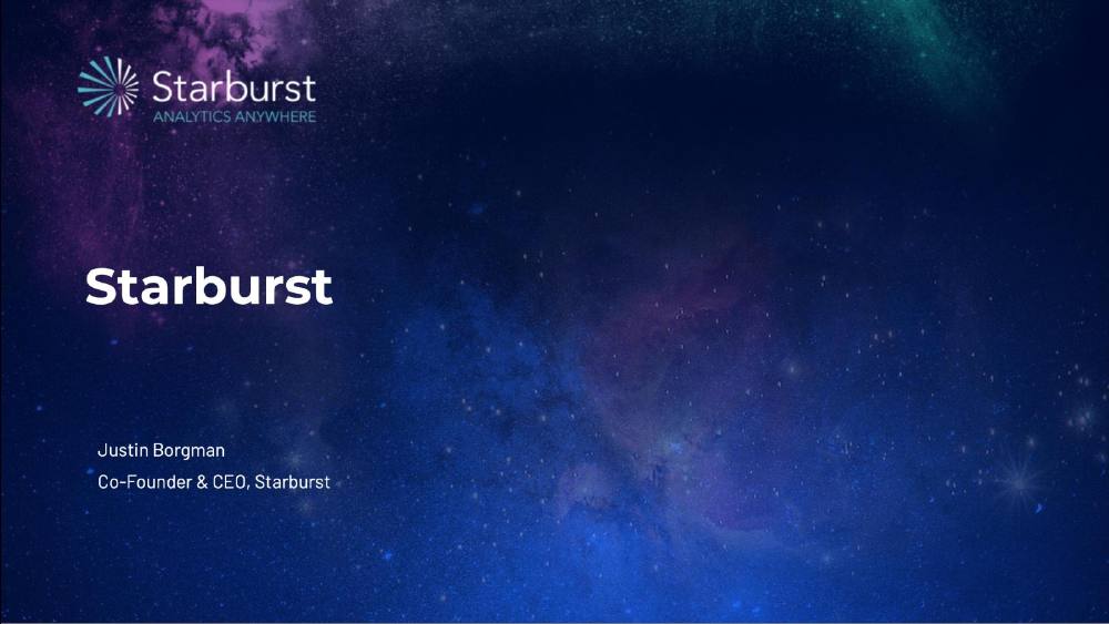 Starburst pitch deck, cover slide