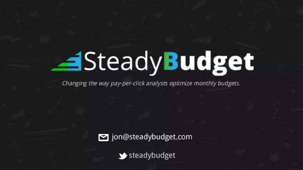 Steadybudget pitch deck, cover slide