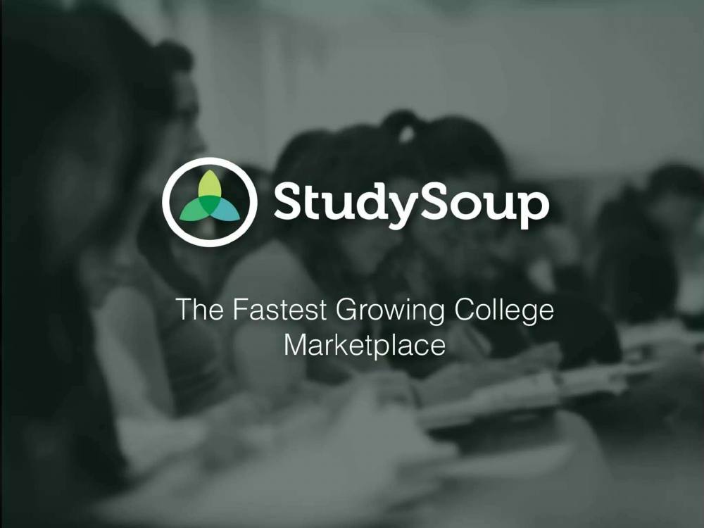 StudySoup pitch deck, cover slide