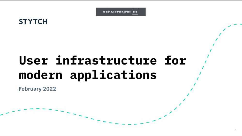Stytch pitch deck, cover slide