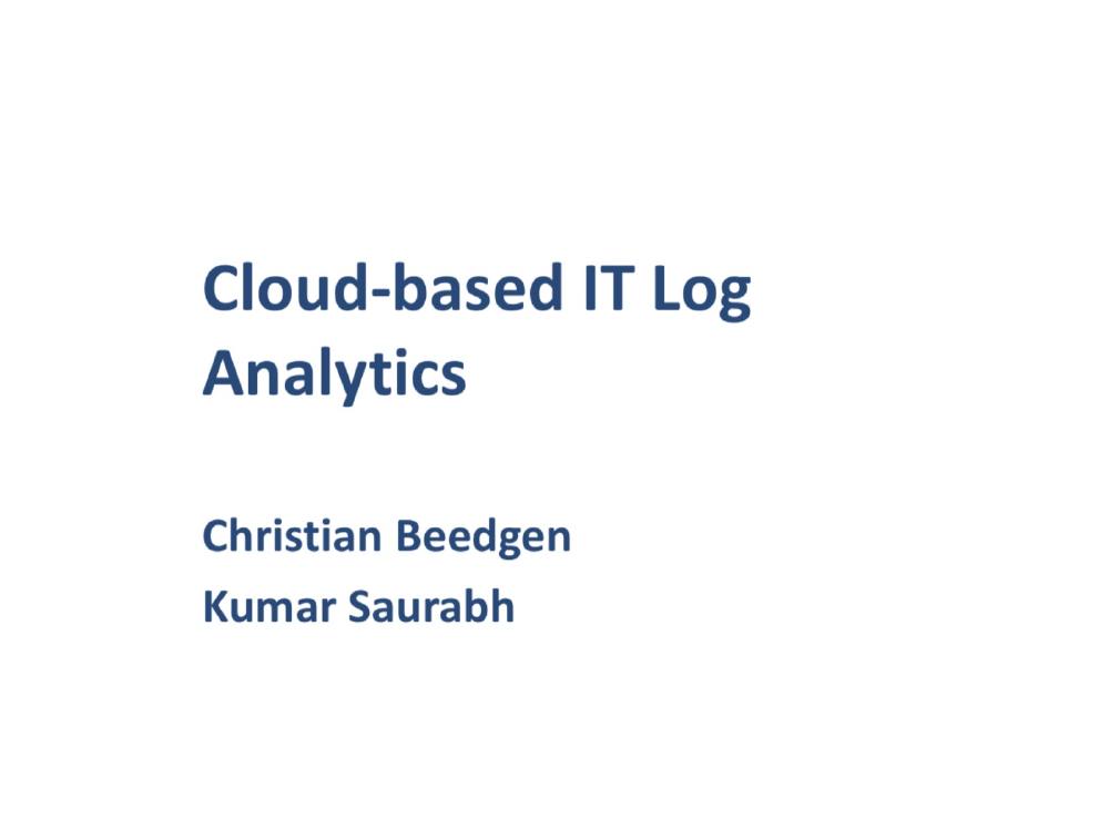 Sumo Logic pitch deck, cover slide