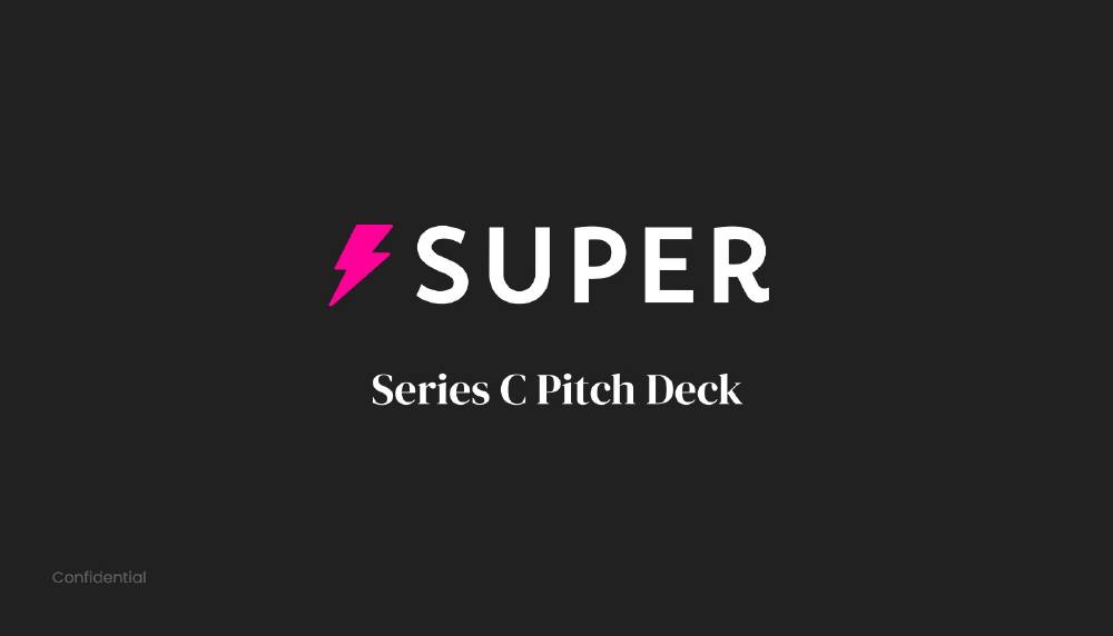 Super.com pitch deck, cover slide