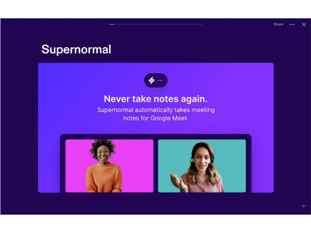 Supernormal pitch deck, cover slide