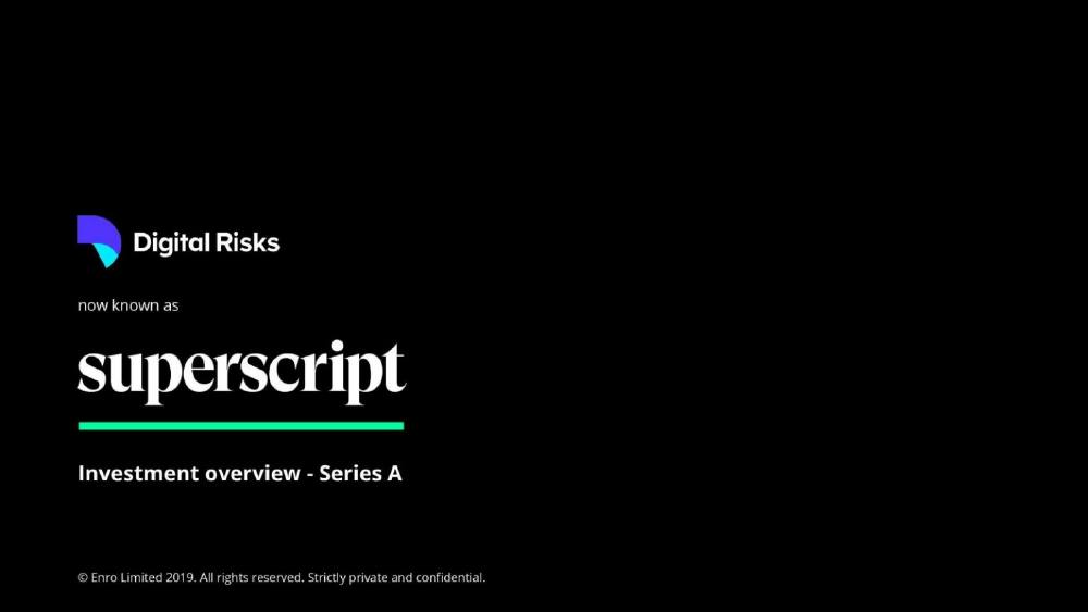 Superscript pitch deck, cover slide