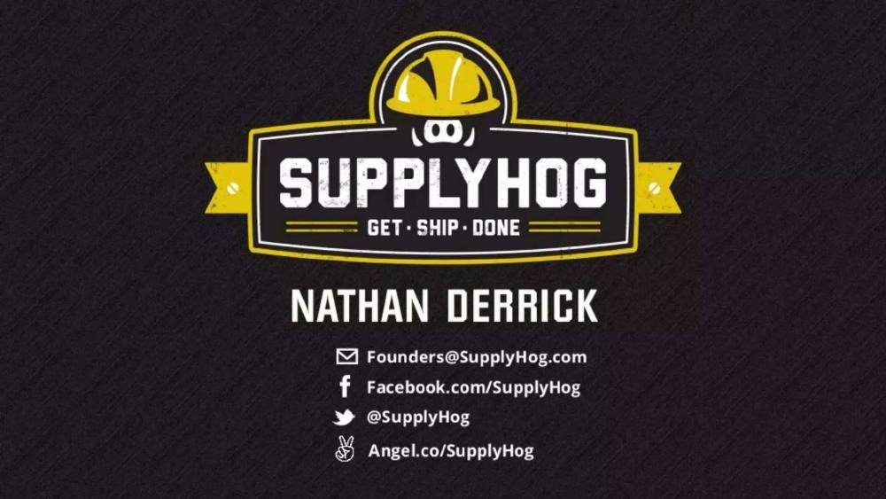 SupplyHog pitch deck, cover slide