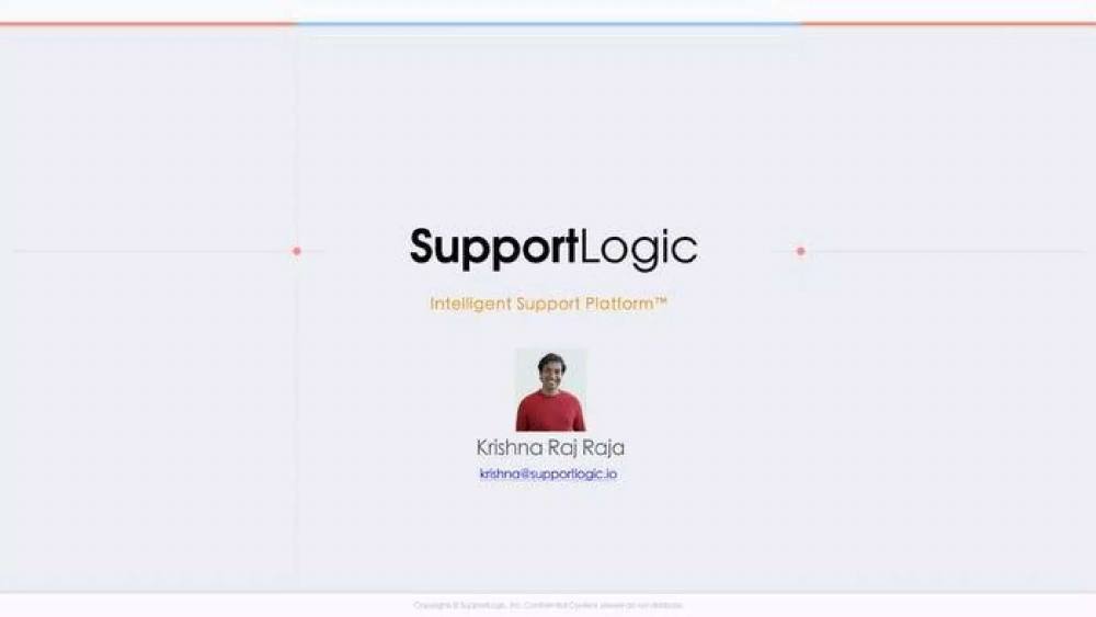 SupportLogic pitch deck, cover slide