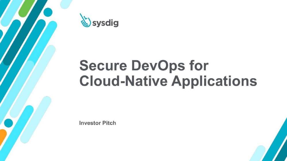 Sysdig pitch deck, cover slide