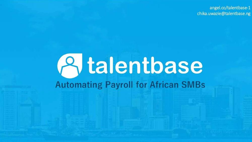 TalentBase pitch deck, cover slide