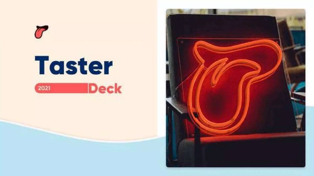 Taster pitch deck, cover slide