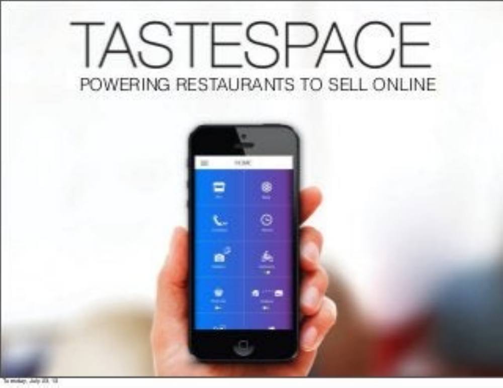 TasteSpace pitch deck, cover slide