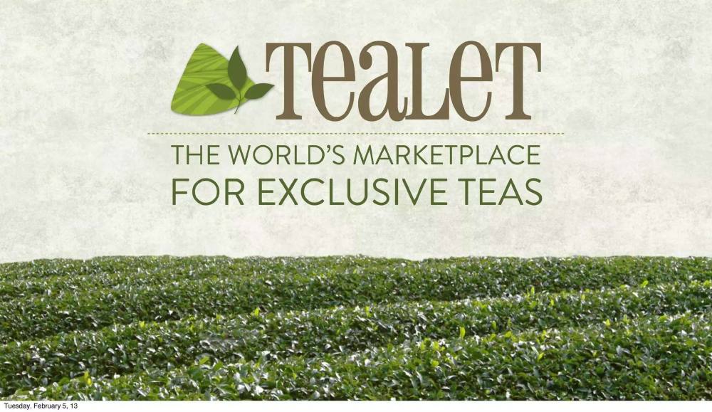 Tealet pitch deck, cover slide