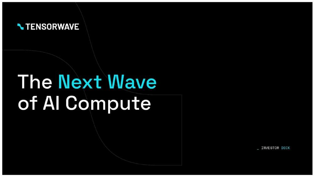 TensorWave pitch deck, cover slide
