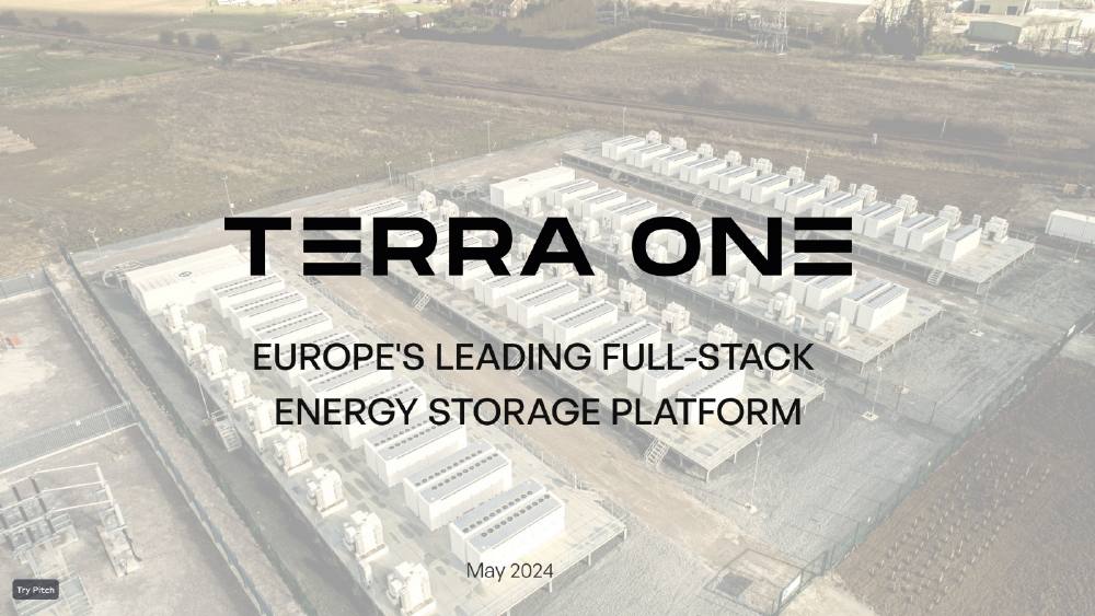 Terra One pitch deck, cover slide