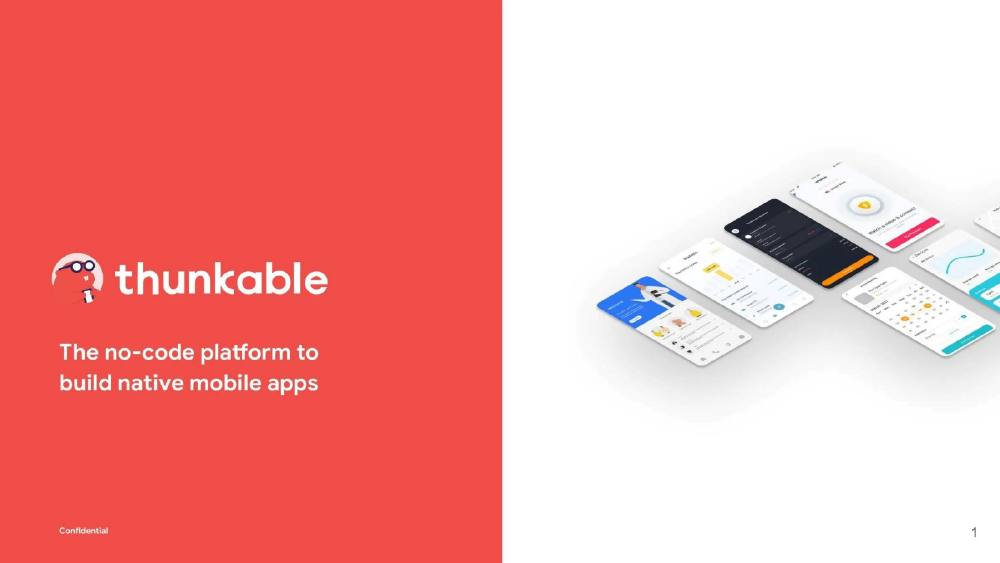 Thunkable pitch deck, cover slide