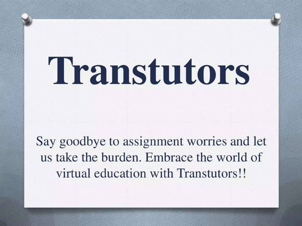 Transtutors pitch deck, cover slide